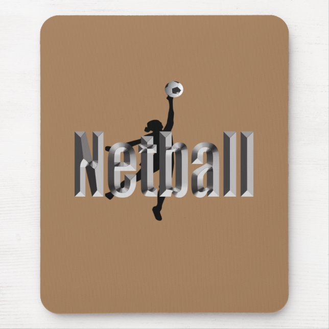 Netball Player And Dimensional Name,  Mouse Mat (Front)