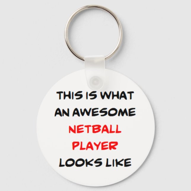 netball player, awesome key ring (Front)