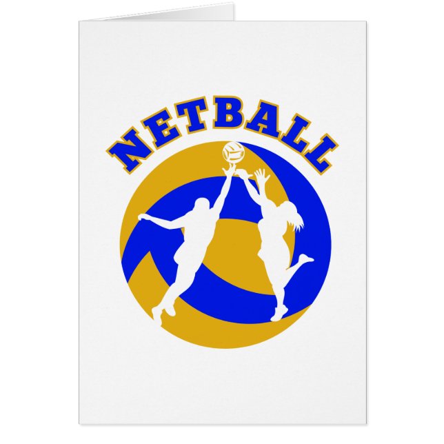 Netball player rebounding for ball (Front)