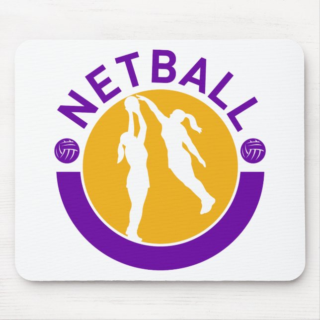 Netball player shooting blocking the shot mouse mat (Front)