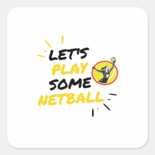 Netball player square sticker