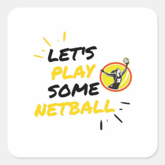 Netball player square sticker