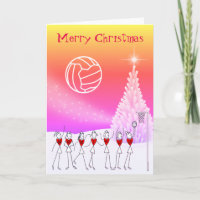 Netball Players Ball Themed Christmas Greeting