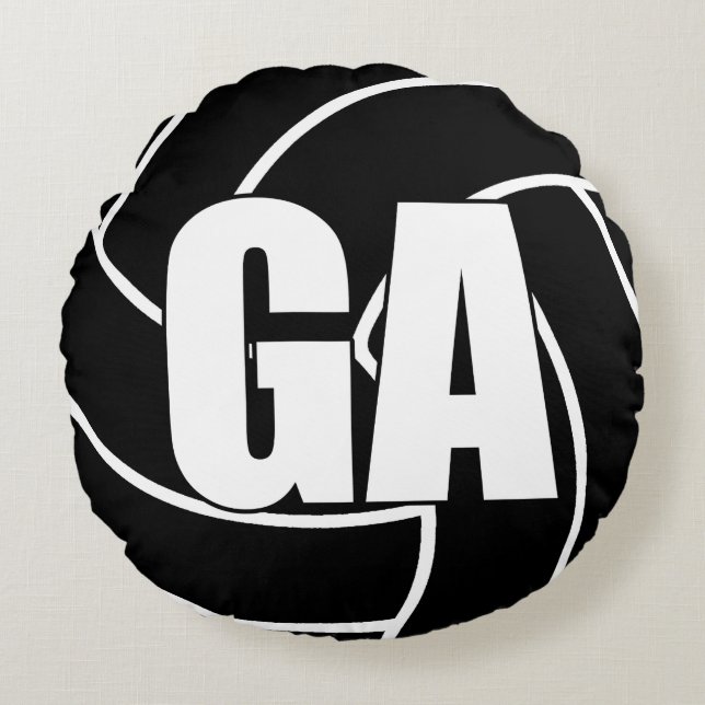 Netball Players - Goal Attack - GA Round Cushion (Front)