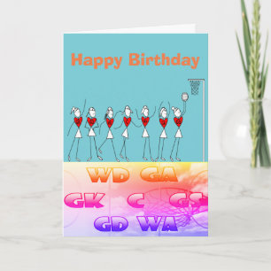 Netball Players Themed Happy Birthday Card