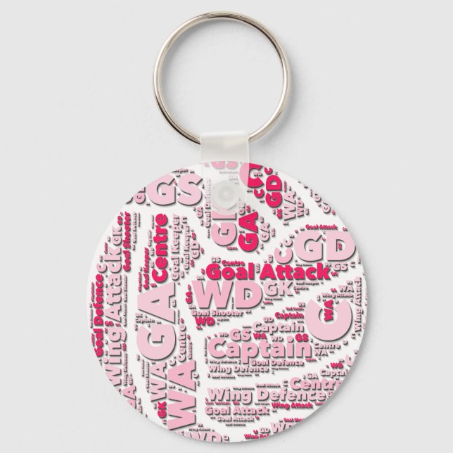 Netball Positions Ball Design Key Ring (Front)