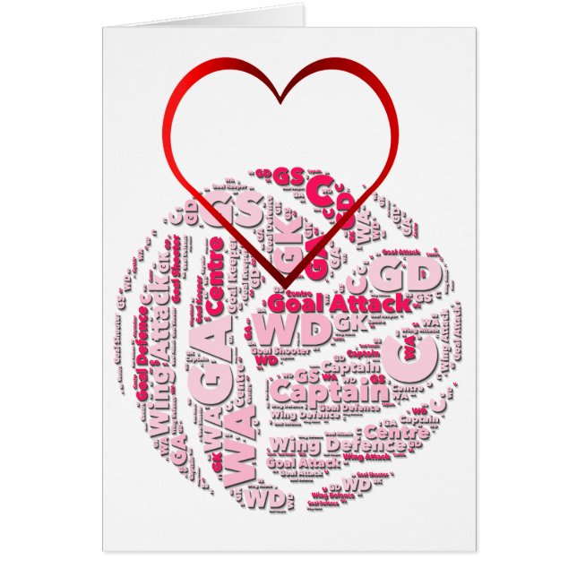 Netball Positions Heart and Ball Design (Front)