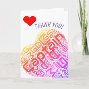 Netball Positions Heart Design Thank You