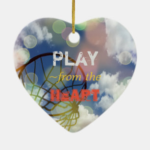 Netball Positions Heart Quote Ceramic Tree Decoration