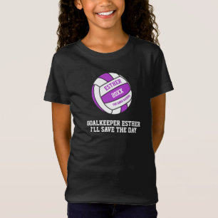 Netball purple white out goal keeper girl T-Shirt