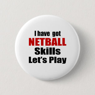 NETBALL SKILLS DESIGNS 6 CM ROUND BADGE