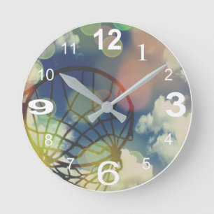 Netball Themed Picture Print Design Round Clock