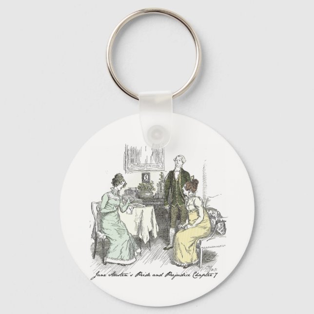 Netherfield Notes - Jane Austen Pride & Prejudice Key Ring (Front)