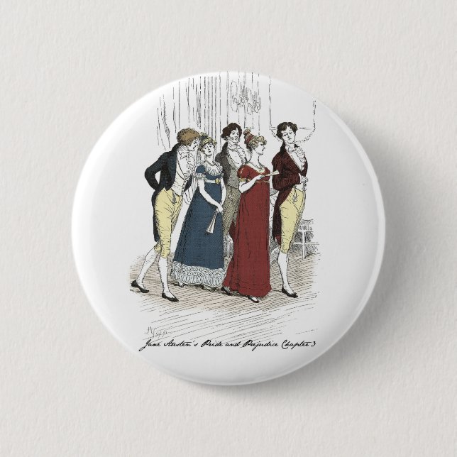 Netherfield Party Arrives  - Pride & Prejudice 6 Cm Round Badge (Front)