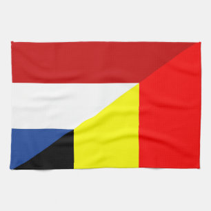 netherland belgium flag half country flag tea towel