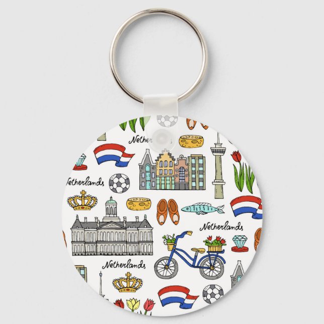 Netherland Doodle Pattern Key Ring (Front)