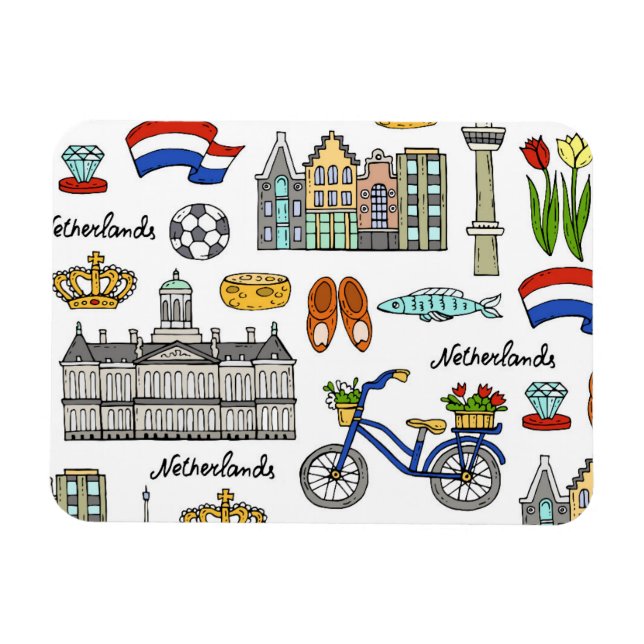 Netherland Doodle Pattern Magnet (Horizontal)