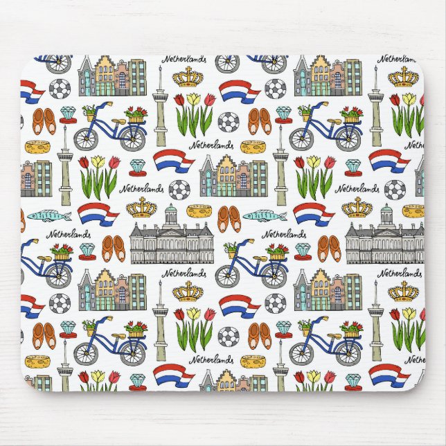 Netherland Doodle Pattern Mouse Mat (Front)