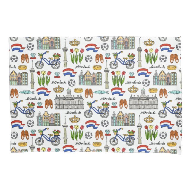 Netherland Doodle Pattern Pillowcase (Front-Left)