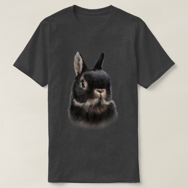 , Netherland Dwarf Rabbit Bust, Cute Bunny  T-Shirt (Design Front)