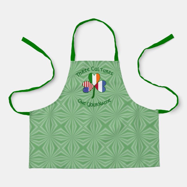 Netherlanders Irish American Flags Shamrock Person Apron (Front)