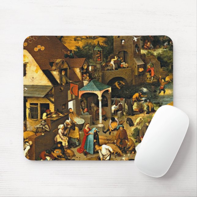 Netherlandish Proverbs, by Pieter Bruegel, Mouse Mat (With Mouse)