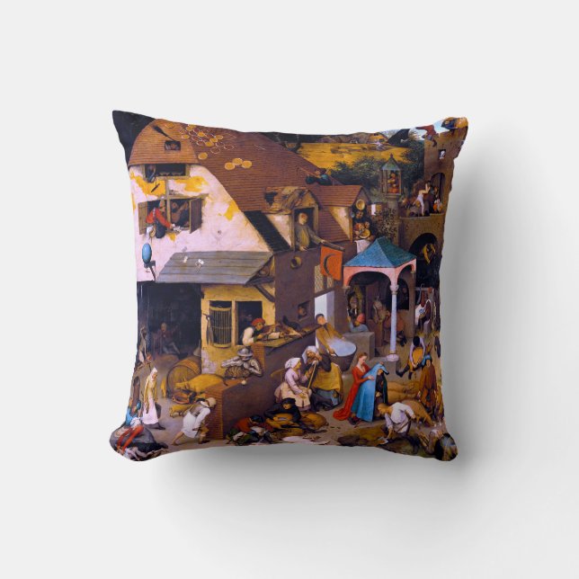 Netherlandish Proverbs, Pieter Bruegel the Elder Cushion (Front)