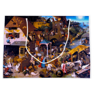 Netherlandish Proverbs, Pieter Bruegel the Elder Large Gift Bag