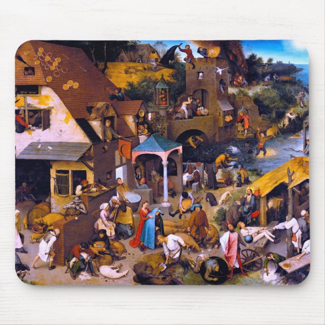 Netherlandish Proverbs, Pieter Bruegel the Elder Mouse Mat (Front)