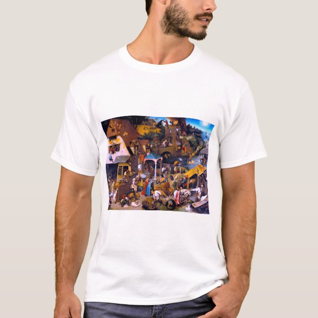 Netherlandish Proverbs, Pieter Bruegel the Elder T-Shirt (Front)