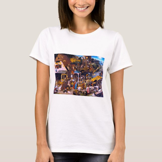 Netherlandish Proverbs, Pieter Bruegel the Elder T-Shirt (Front)
