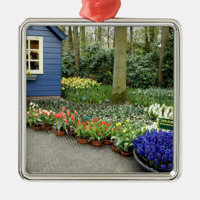 Netherlands aka Holland), Lisse. Keukenhof 11 Metal Tree Decoration (Front)