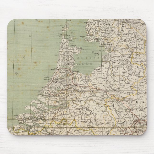 Netherlands and Belgium Atlas Map Mouse Mat (Front)