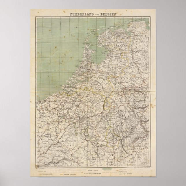 Netherlands and Belgium Atlas Map Poster (Front)
