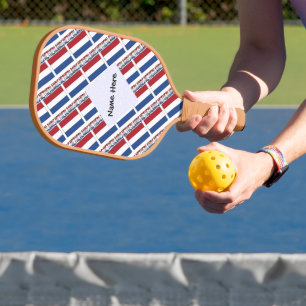 Netherlands and Netherlander Flag Tiled Your Name Pickleball Paddle