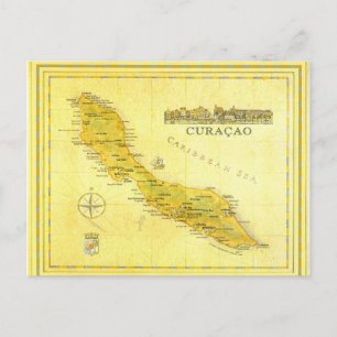 Netherlands Antilles, Curacao Map (Paper) Postcard