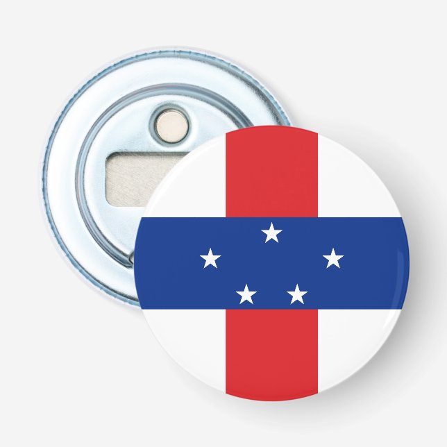 Netherlands Antilles Flag Bottle Opener (Front)