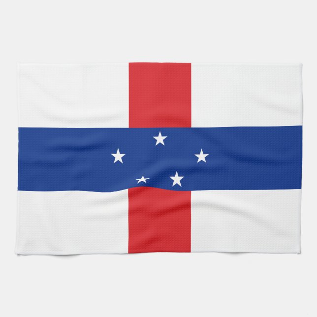 Netherlands Antilles Flag Tea Towel (Horizontal)