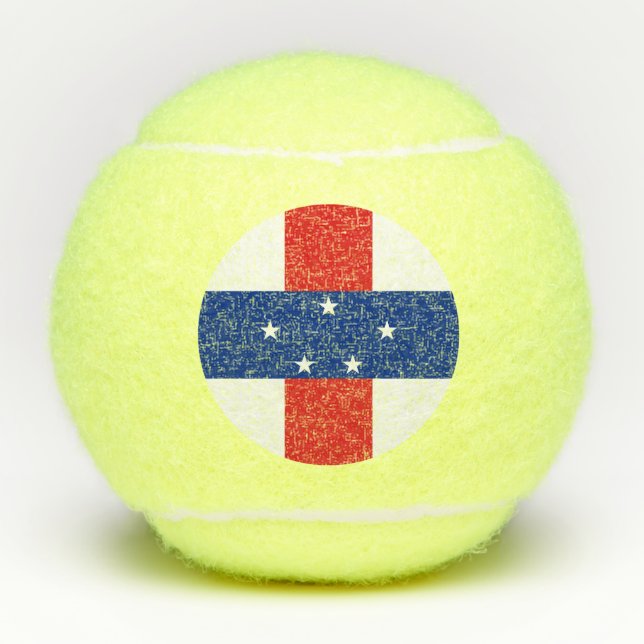 Netherlands Antilles Flag Tennis Balls (Front)