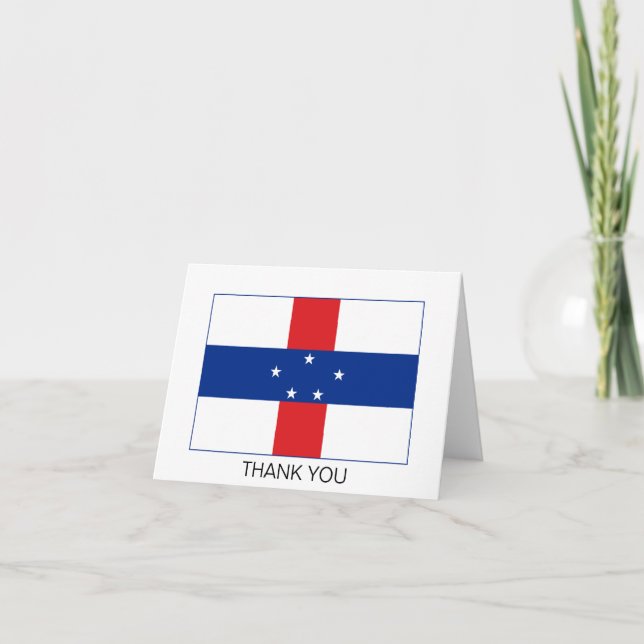 Netherlands Antilles Flag Thank You Card (Front)