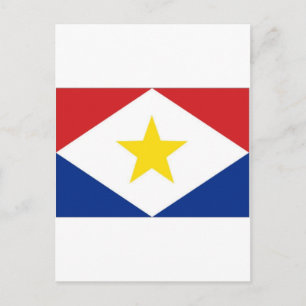 Netherlands Antilles Saba Flag Postcard
