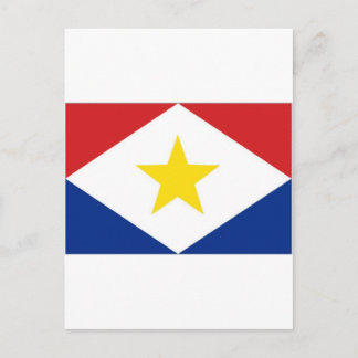 Netherlands Antilles Saba Flag Postcard