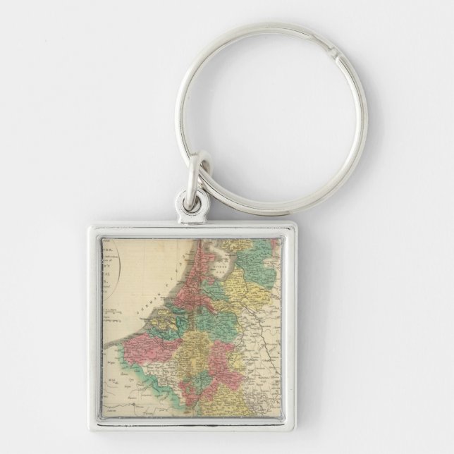Netherlands, Beligium Atlas Map Key Ring (Front)