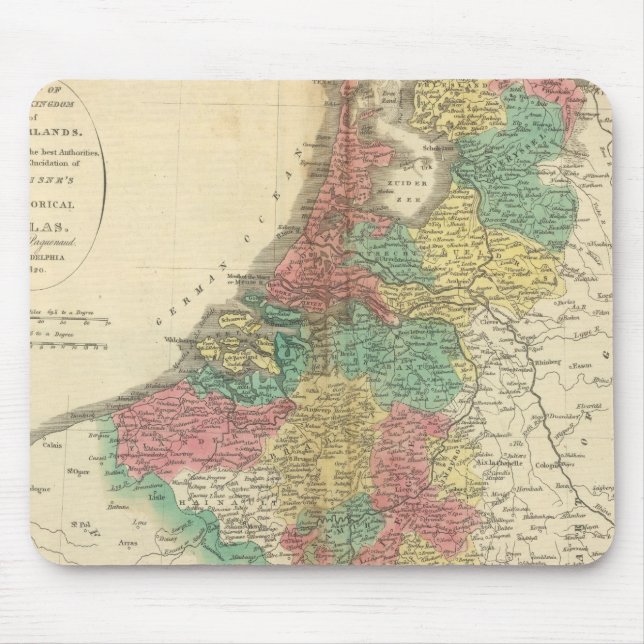 Netherlands, Beligium Atlas Map Mouse Mat (Front)