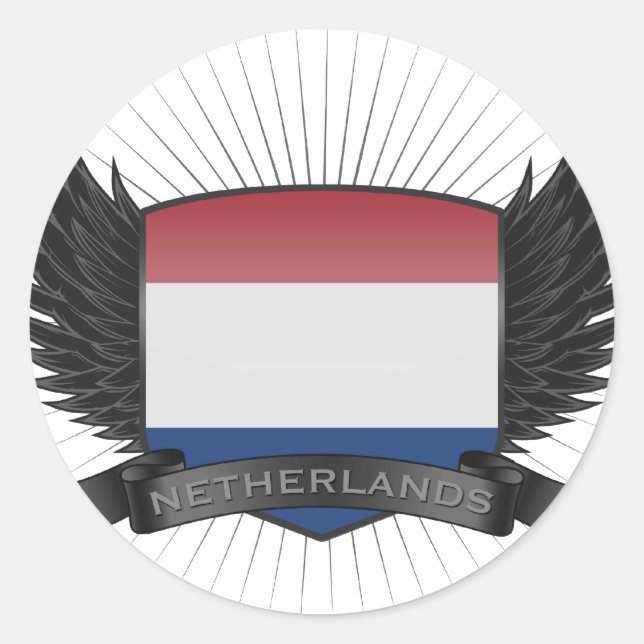 NETHERLANDS CLASSIC ROUND STICKER (Front)