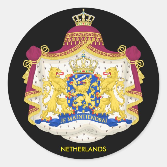 Netherlands Coat of Arms Classic Sticker (Front)