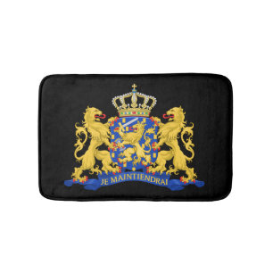 Netherlands Coat of Arms on Black bmcnt Bath Mat