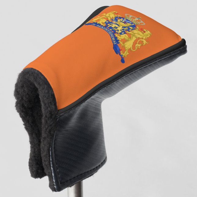 Netherlands Coat of Arms on Orange pccnt Golf Head Cover (3/4 Front)