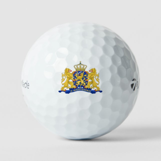 Netherlands Coat of Arms on White tmtp5 gbcnt Golf Balls (Front)