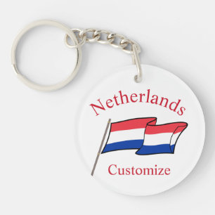 Netherlands Country Flag Thunder_Cove Key Ring